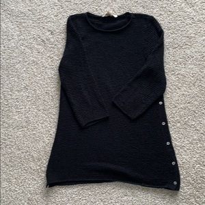 Belford black knit sweater with buttons on side